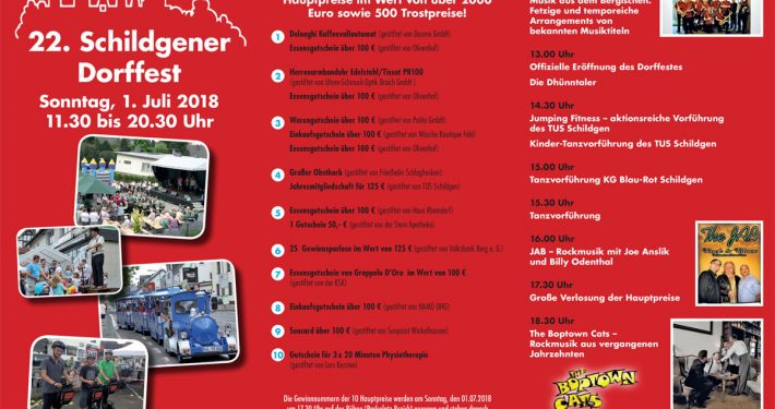 Dorffest in Schildgen 2018: Programm